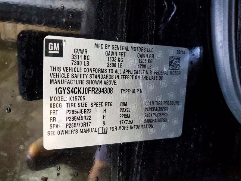 Photo 14 from auction – 2015 CADILLAC ESCALADE with VIN 1GYS4CKJ0FR294308
