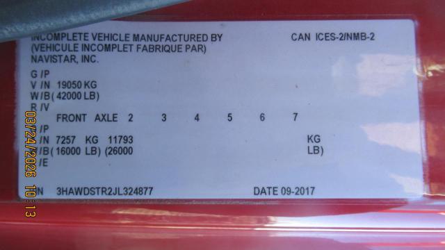 Photo 2 from auction – 2018 INTERNATIONAL 7000 with VIN 3HAWDSTR2JL324877
