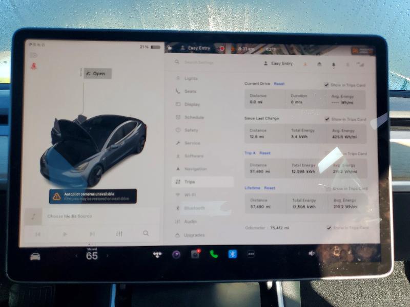 Photo 9 from auction – 2020 TESLA MODEL 3 with VIN 5YJ3E1EA8LF783497