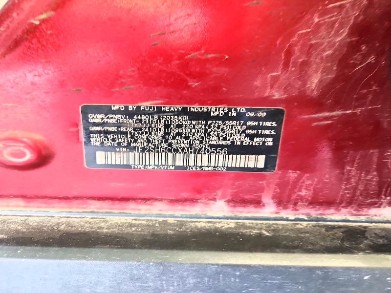 Photo 14 from auction – 2010 SUBARU FORESTER with VIN JF2SH6CCXAH740556