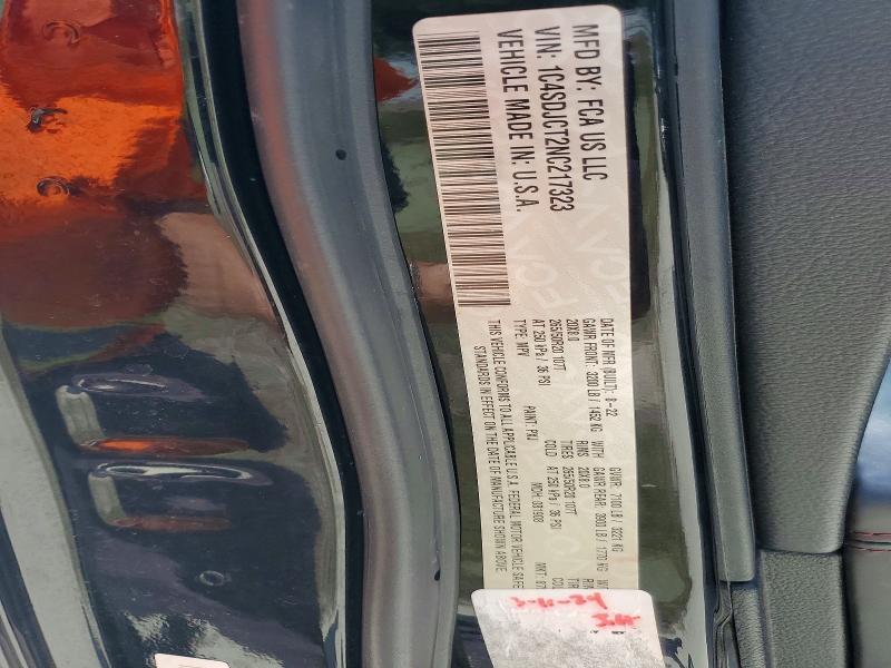 Photo 14 from auction – 2022 DODGE DURANGO with VIN 1C4SDJCT2NC217323