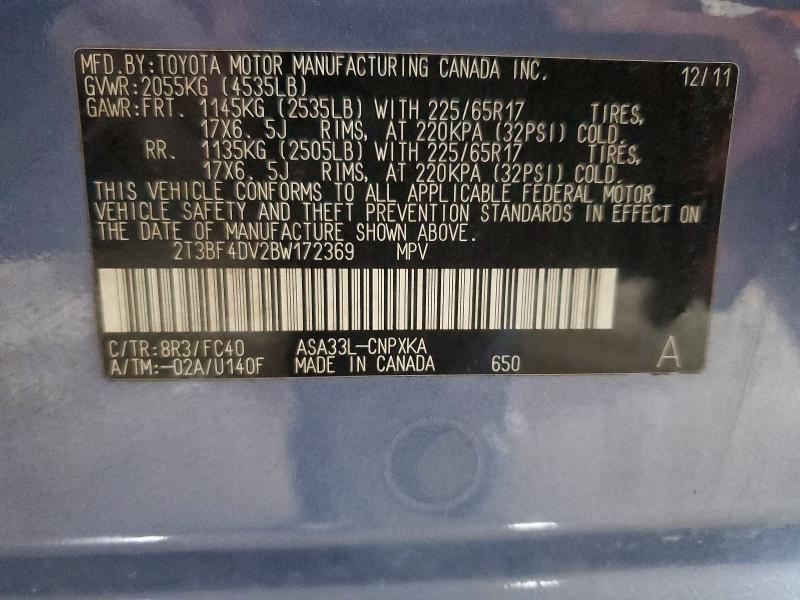 Photo 14 from auction – 2011 TOYOTA RAV4 with VIN 2T3BF4DV2BW172369