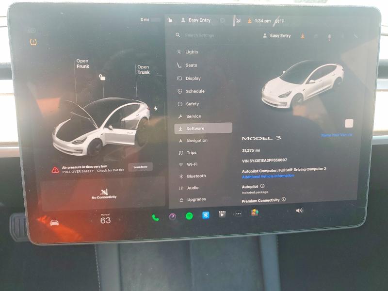 Photo 9 from auction – 2023 TESLA 3 with VIN 5YJ3E1EA2PF556697