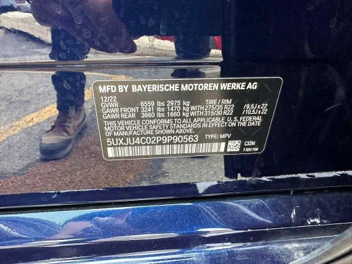 Photo 10 from auction – 2023 BMW X5 with VIN 5UXJU4C02P9P90563
