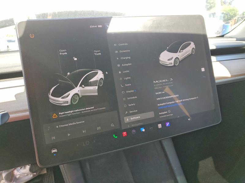 Photo 9 from auction – 2021 TESLA MODEL 3 with VIN 5YJ3E1EB0MF015555