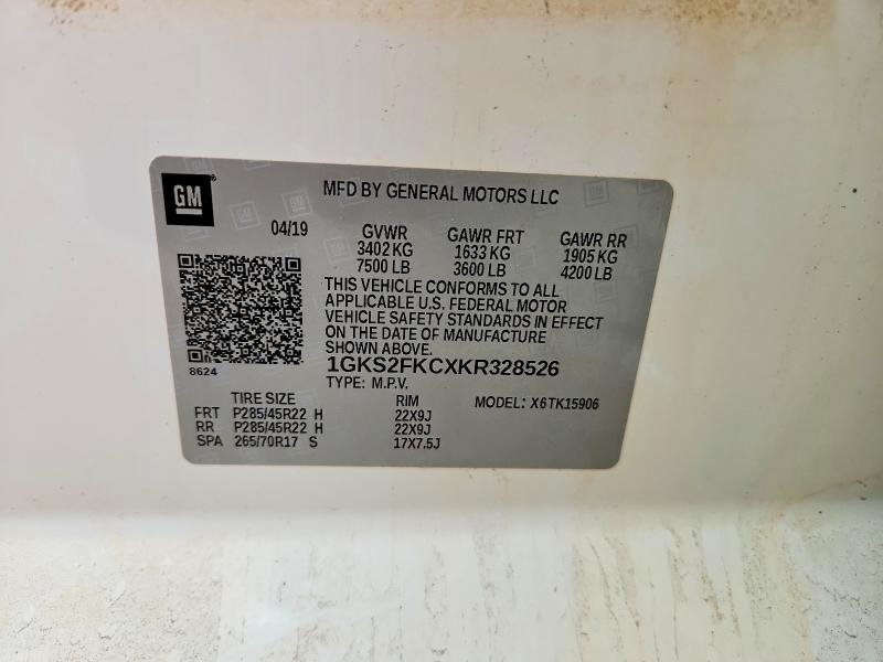 Photo 14 from auction – 2019 GMC YUKON XL with VIN 1GKS2FKCXKR328526