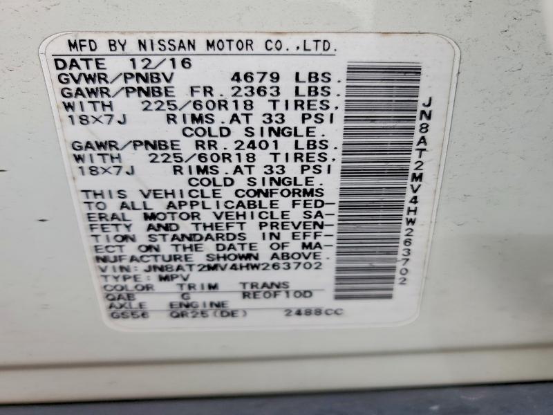 Photo 14 from auction – 2017 NISSAN ROGUE with VIN JN8AT2MV4HW263702