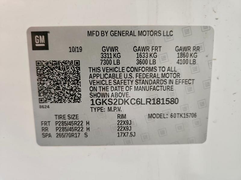 Photo 14 from auction – 2020 GMC YUKON with VIN 1GKS2DKC6LR181580