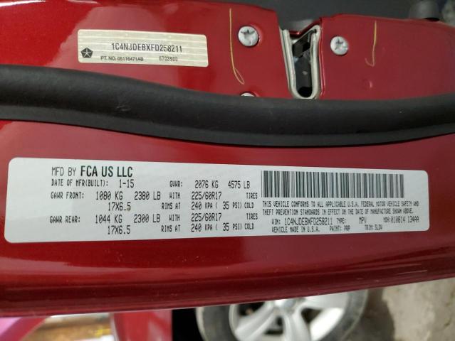 Photo 14 from auction – 2015 JEEP COMPASS LA with VIN 1C4NJDEBXFD258211