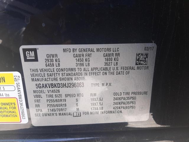 Photo 14 from auction – 2017 BUICK ENCLAVE with VIN 5GAKVBKD3HJ296063