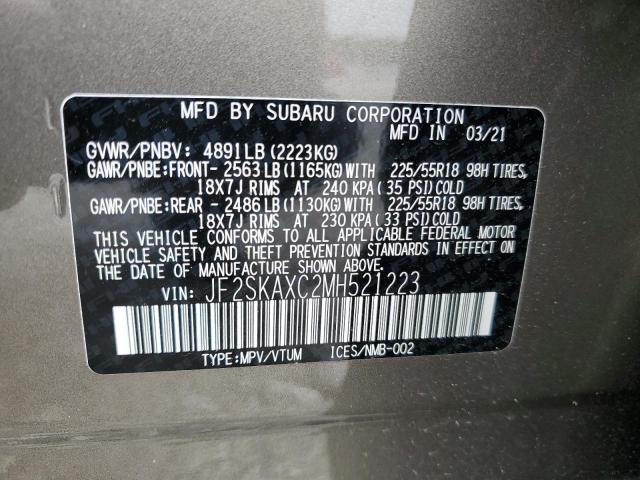 Photo 14 from auction – 2021 SUBARU FORESTER T with VIN JF2SKAXC2MH521223
