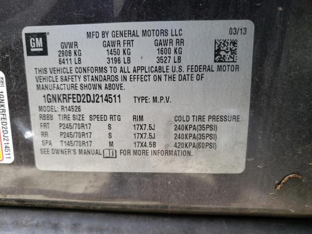 Photo 14 from auction – 2013 CHEVROLET TRAVERSE L with VIN 1GNKRFED2DJ214511