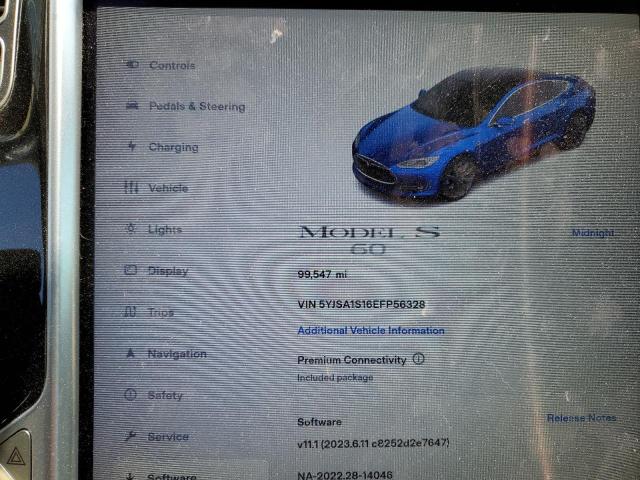 Photo 9 from auction – 2014 TESLA MODEL S with VIN 5YJSA1S16EFP56328