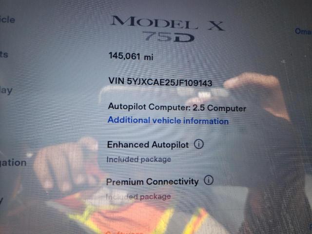 Photo 9 from auction – 2018 TESLA MODEL X with VIN 5YJXCAE25JF109143