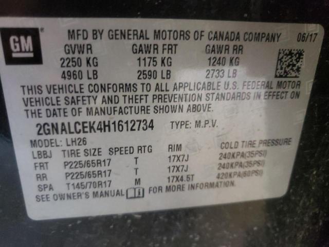 Photo 14 from auction – 2017 CHEVROLET EQUINOX LT with VIN 2GNALCEK4H1612734