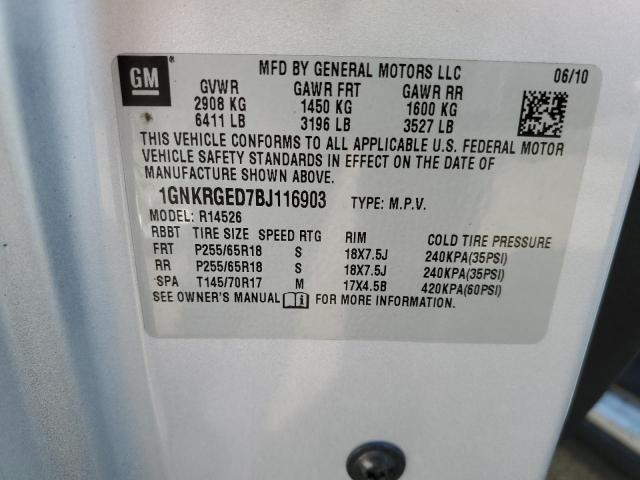 Photo 14 from auction – 2011 CHEVROLET TRAVERSE L with VIN 1GNKRGED7BJ116903