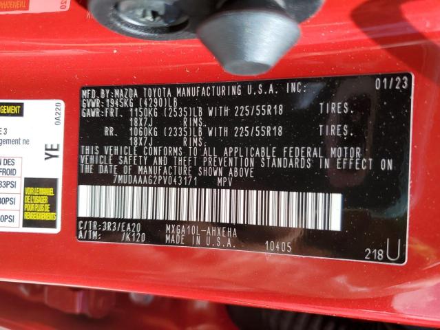 Photo 14 from auction – 2023 TOYOTA COROLLA CR with VIN 7MUDAAAG2PV043171