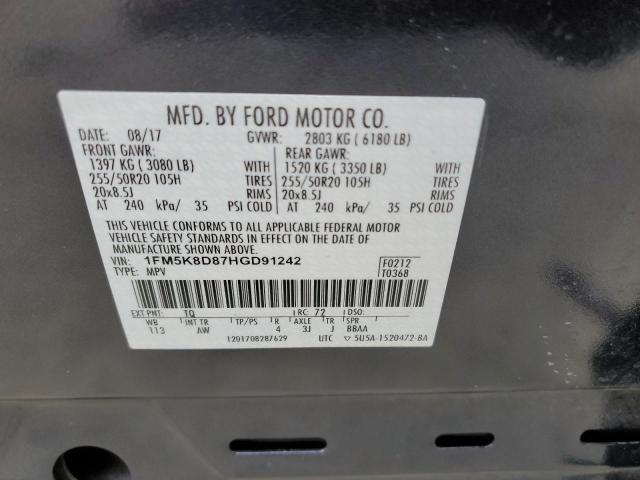 Foto 14 de la subasta – 2017 FORD EXPLORER X con VIN 1FM5K8D87HGD91242