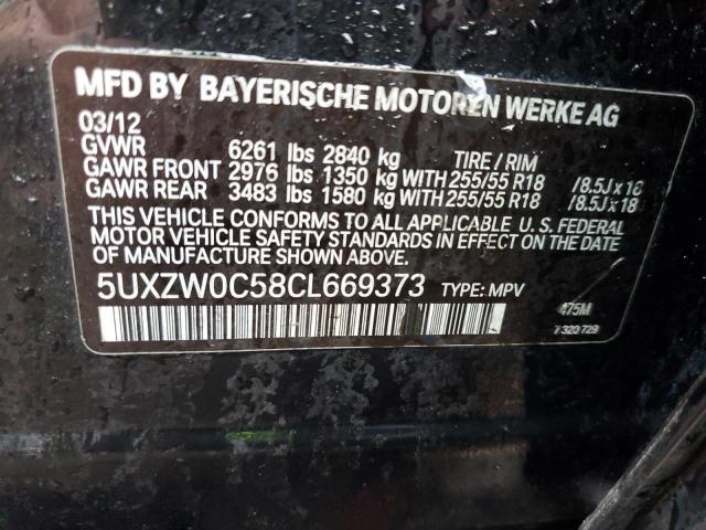 Photo 14 from auction – 2012 BMW X5 XDRIVE3 with VIN 5UXZW0C58CL669373