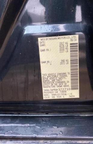 Photo 10 from auction – 2016 NISSAN ALTIMA 2.5 with VIN 1N4AL3AP9GN372710