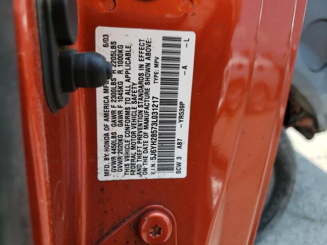 Photo 14 from auction – 2003 HONDA ELEMENT EX with VIN 5J6YH28573L031217