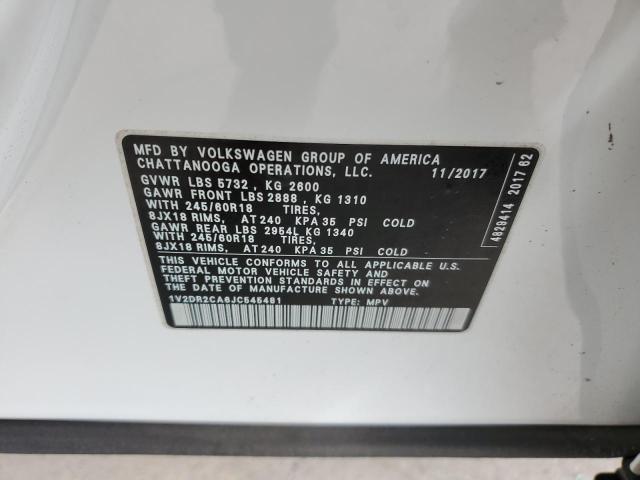 Photo 14 from auction – 2018 VOLKSWAGEN ATLAS SE with VIN 1V2DR2CA6JC545481