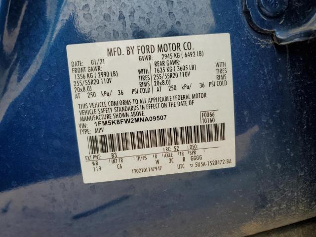 Photo 14 from auction – 2021 FORD EXPLORER L with VIN 1FM5K8FW2MNA09507