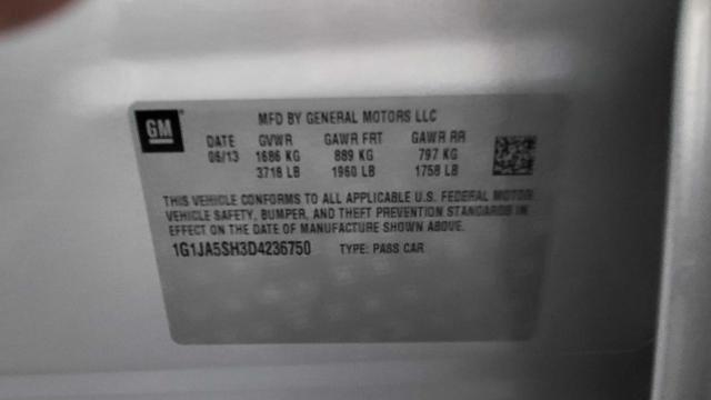Photo 10 from auction – 2013 CHEVROLET SONIC LS with VIN 1G1JA5SH3D4236750