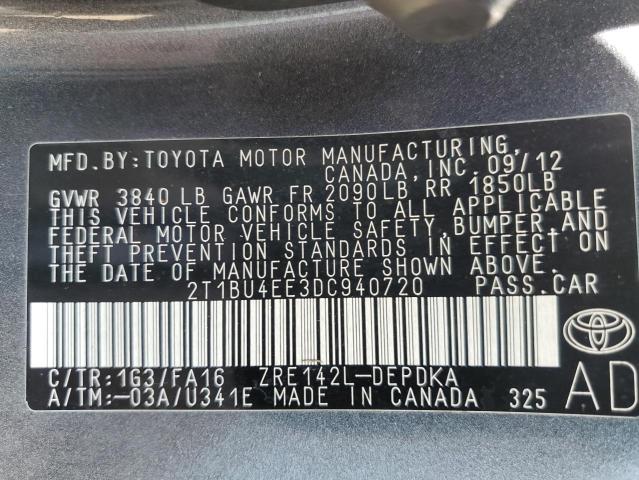 Photo 14 from auction – 2013 TOYOTA COROLLA BA with VIN 2T1BU4EE3DC940720