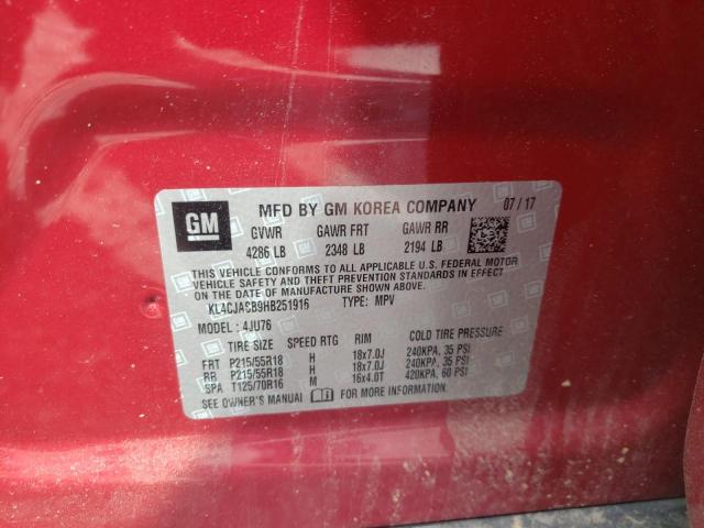 Photo 14 from auction – 2017 BUICK ENCORE PRE with VIN KL4CJASB9HB251916