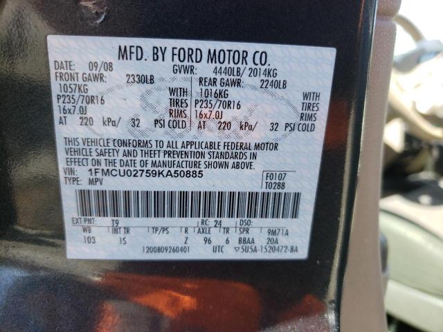 Photo 14 from auction – 2009 FORD ESCAPE XLS with VIN 1FMCU02759KA50885