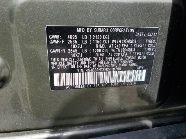 Photo 14 from auction – 2017 SUBARU OUTBACK 2. with VIN 4S4BSANC6H3418788