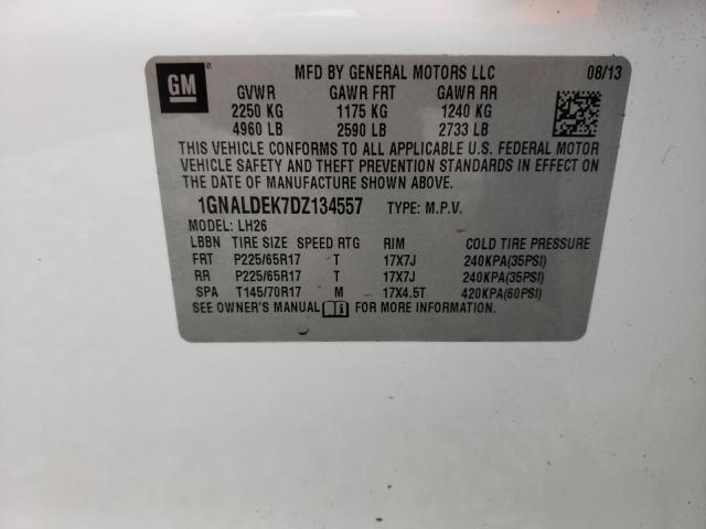 Photo 14 from auction – 2013 CHEVROLET EQUINOX LT with VIN 1GNALDEK7DZ134557