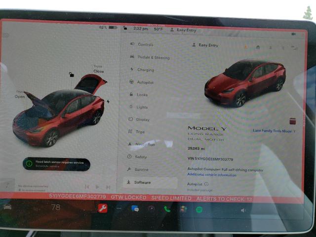Photo 9 from auction – 2021 TESLA MODEL Y with VIN 5YJYGDEE6MF302779