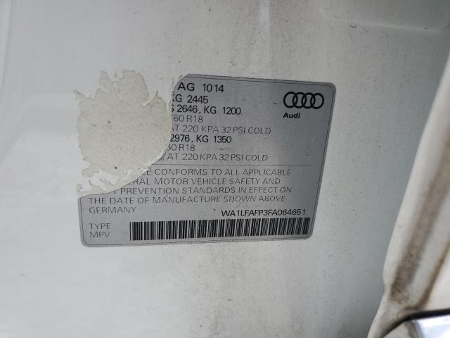 Photo 14 from auction – 2015 AUDI Q5 PREMIUM with VIN WA1LFAFP3FA064651