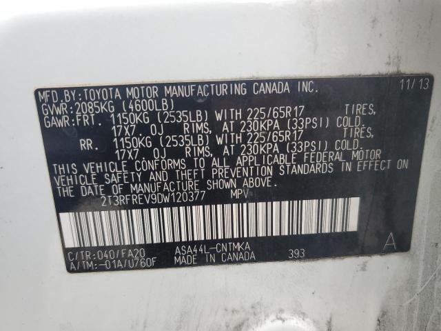 Photo 14 from auction – 2013 TOYOTA RAV4 XLE with VIN 2T3RFREV9DW120377