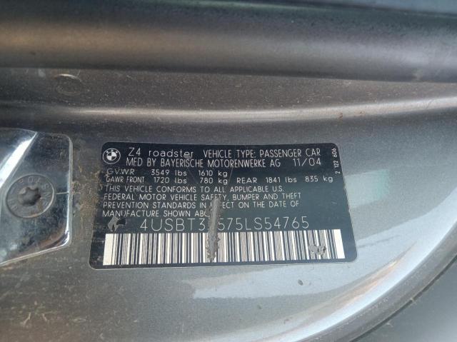 Photo 10 from auction – 2005 BMW Z4 2.5 with VIN 4USBT33575LS54765