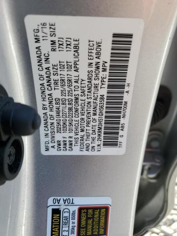 Photo 14 from auction – 2016 HONDA CR-V EX with VIN 2HKRM3H51GH563584