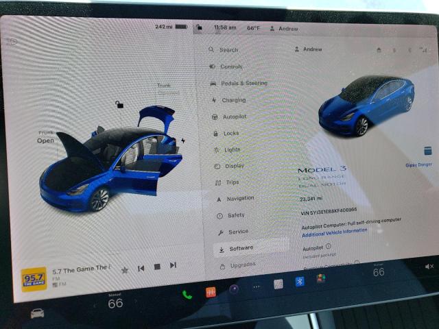 Photo 9 from auction – 2019 TESLA MODEL 3 with VIN 5YJ3E1EB8KF406966
