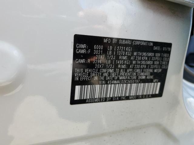 Photo 14 from auction – 2019 SUBARU ASCENT LIM with VIN 4S4WMALD2K3450197