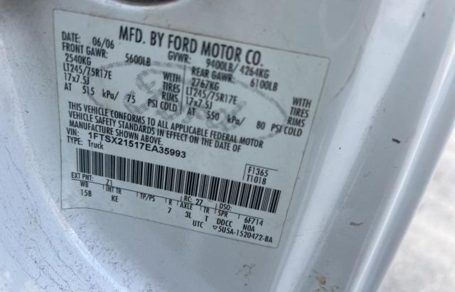Photo 10 from auction – 2007 FORD F250 SUPER with VIN 1FTSX21517EA35993