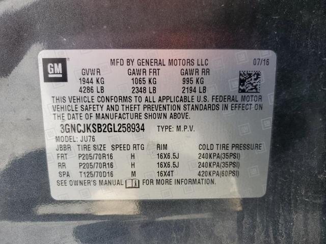 Photo 14 from auction – 2016 CHEVROLET TRAX LS with VIN 3GNCJKSB2GL258934