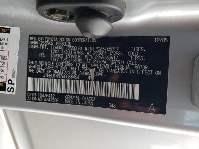 Photo 14 from auction – 2006 TOYOTA 4RUNNER SR with VIN JTEBU14R760088464