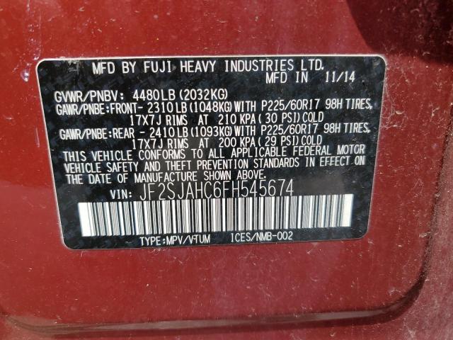 Photo 14 from auction – 2015 SUBARU FORESTER 2 with VIN JF2SJAHC6FH545674