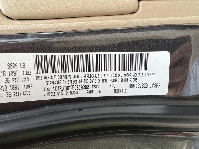 Photo 10 from auction – 2015 JEEP GRAND CHER with VIN 1C4RJFBM7FC619080