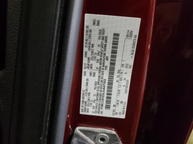 Photo 14 from auction – 2018 FORD ESCAPE SEL with VIN 1FMCU9HDXJUA47202