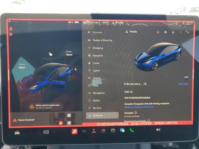 Photo 9 from auction – 2023 TESLA MODEL 3 with VIN 5YJ3E1EA0PF448224