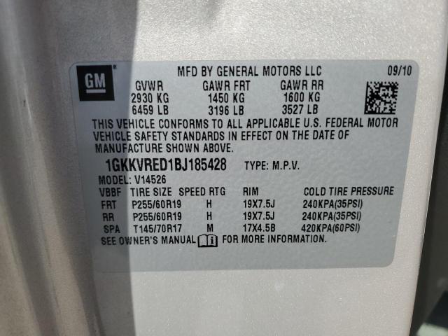 Photo 14 from auction – 2011 GMC ACADIA SLT with VIN 1GKKVRED1BJ185428