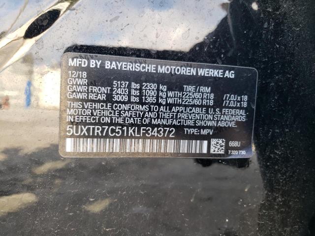 Photo 14 from auction – 2019 BMW X3 SDRIVE3 with VIN 5UXTR7C51KLF34372