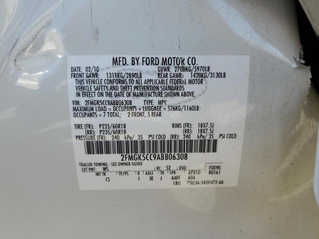 Photo 14 from auction – 2010 FORD FLEX SEL with VIN 2FMGK5CC9ABB06308